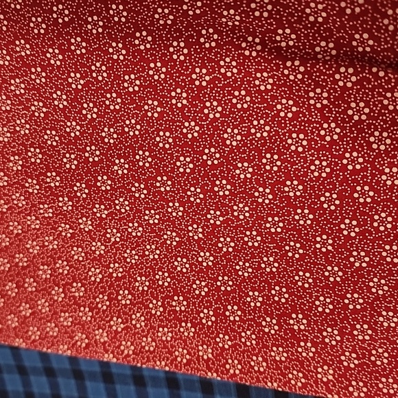 Fall Blues and Dark Red Fabric Material-E - Picture 3 of 6